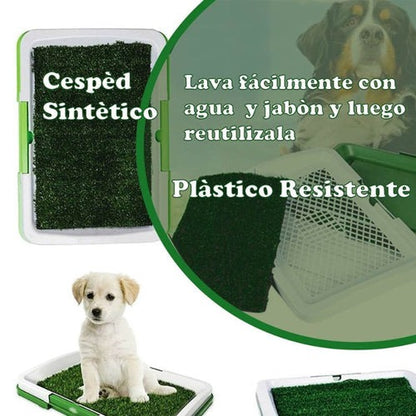 Baño ecologico portatil para perros