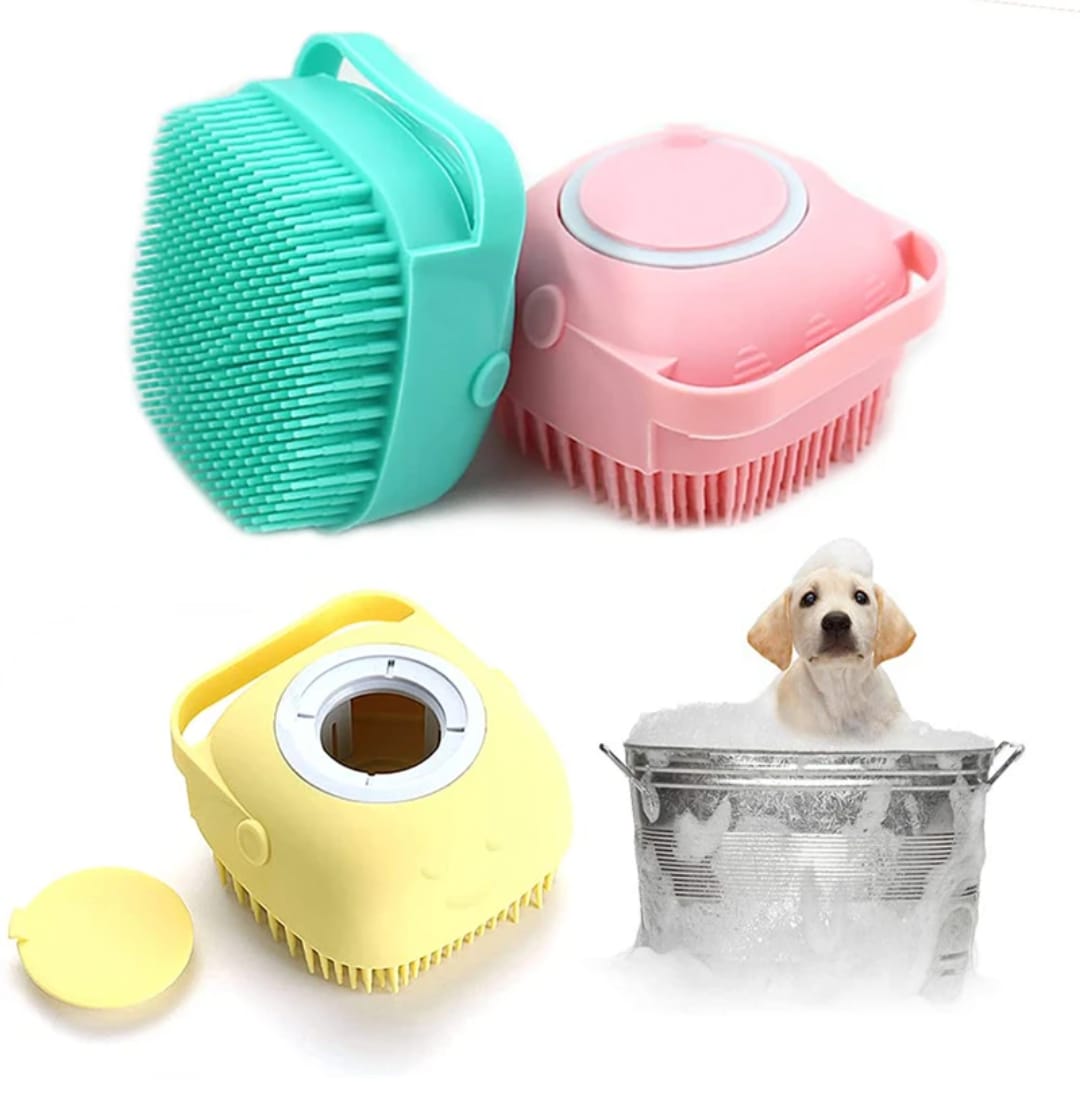 Cepillo para Perros con Dispensador de Jabón