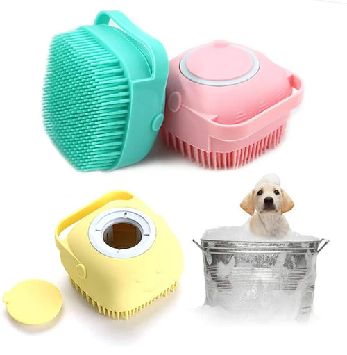 Cepillo para Perros con Dispensador de Jabón